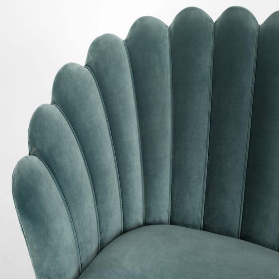 image of Midcentury scallop back sofa