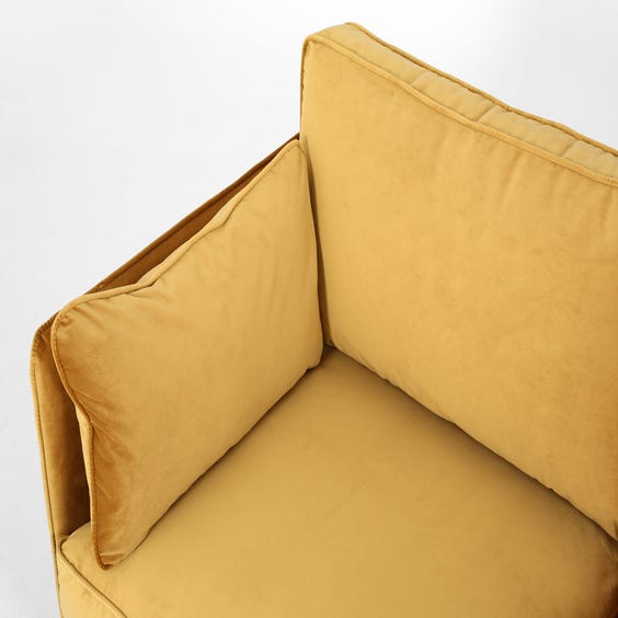 image of Modern honey gold velvet sofa