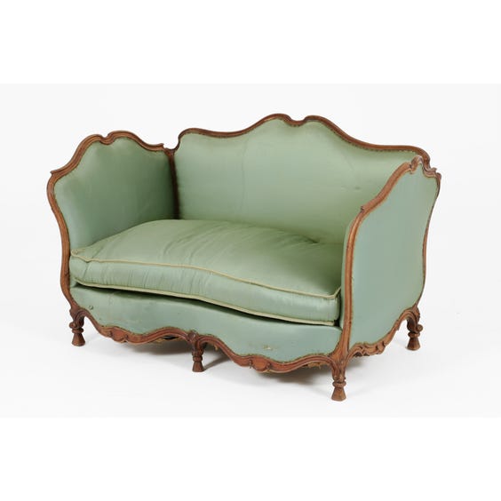 image of 19th Century jade silk  sofa