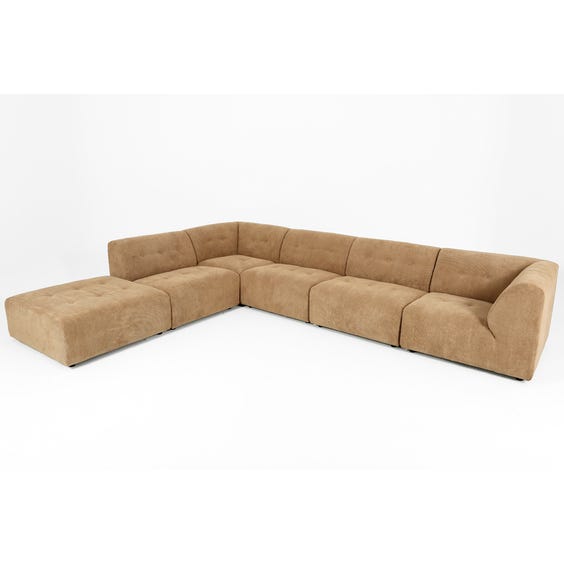 image of Biscuit corduroy modular L-shape sofa