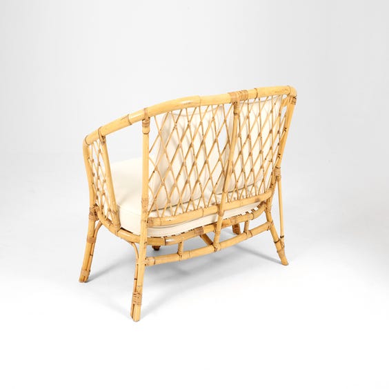 image of Midcentury rattan two seater sofa