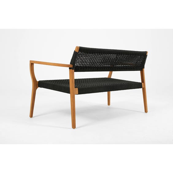 image of Black woven rope seat sofa