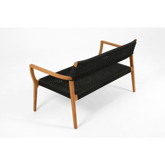 image of Black woven rope seat sofa