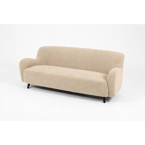 image of Midcentury shearling three seater sofa