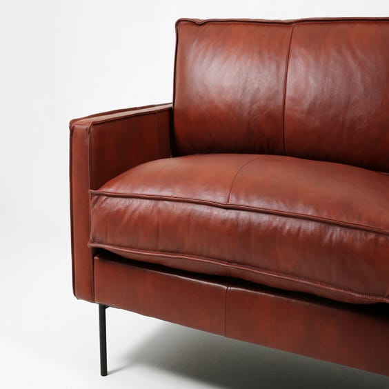 image of Burgundy red leather sofa