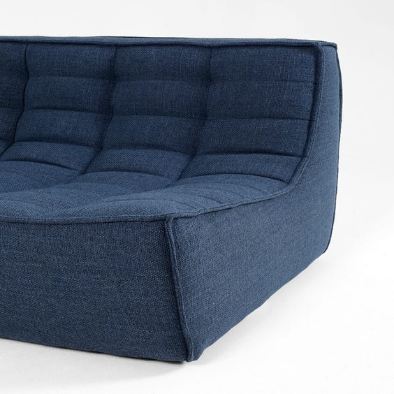 image of Indigo blue two seater sofa
