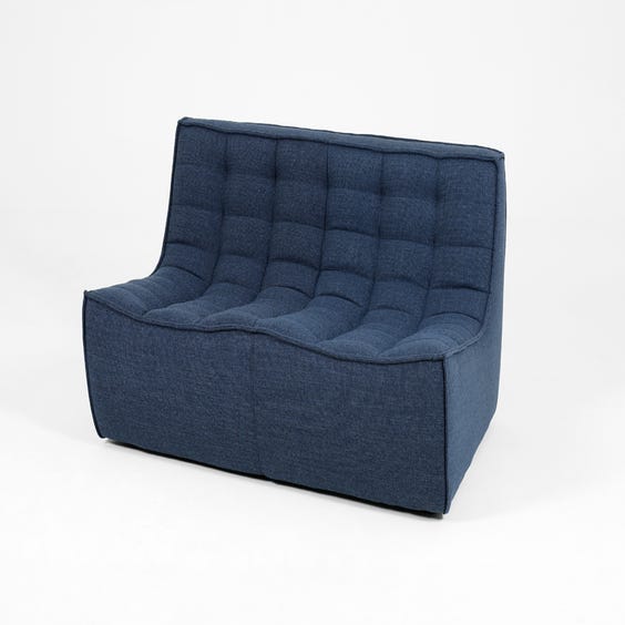 image of Indigo blue two seater sofa