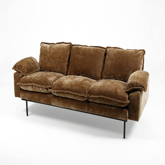 image of Moss brown jumbo cord sofa