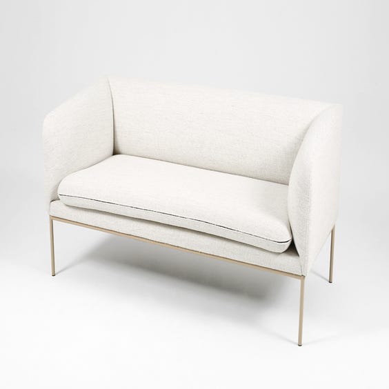 image of White boucle two seater sofa