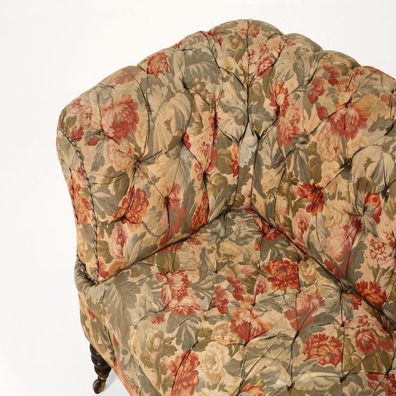 image of Victorian chintz chesterfield sofa