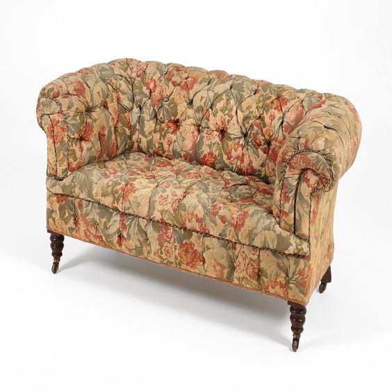 image of Victorian chintz chesterfield sofa