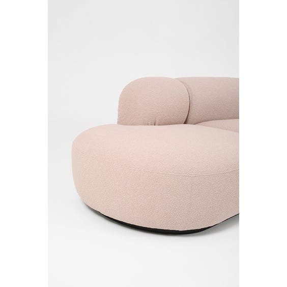 image of Large powder pink boucle modular sofa