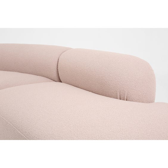 image of Large powder pink boucle modular sofa