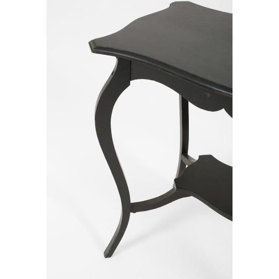 image of Black wood bow legged table