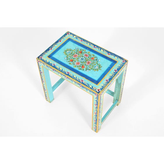 image of Large blue Moroccan side table