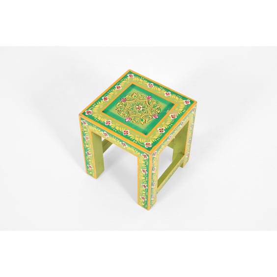 image of Small green Moroccan side table