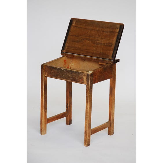 image of Vintage wooden school desk