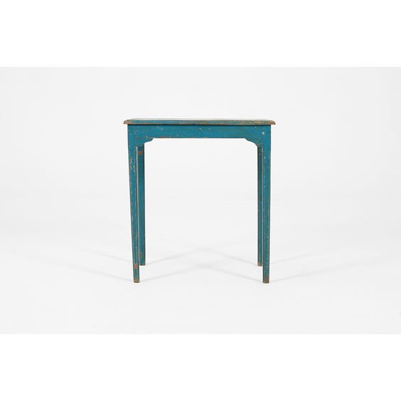 image of Rustic turquoise painted side table