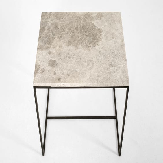 image of Large grey marble top side table
