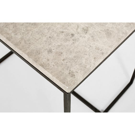 image of Small grey marble top side table