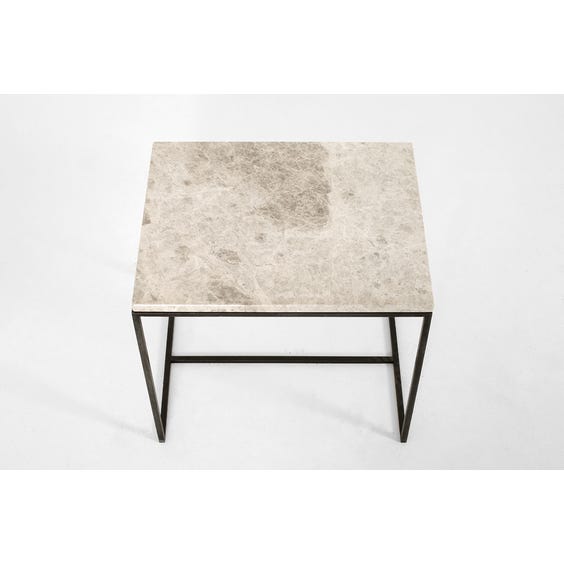 image of Small grey marble top side table
