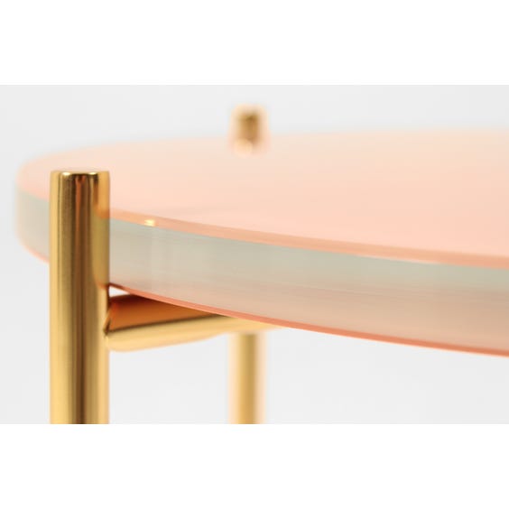 image of Danish pastel rose glass side table