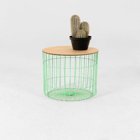 image of Mint green basket side table