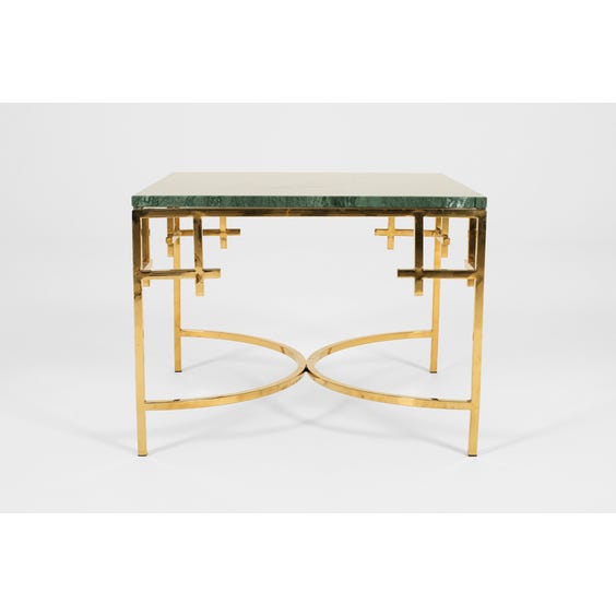 image of Square green marble side table