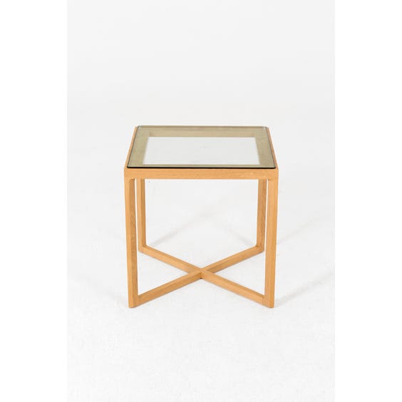 image of Modern square oak side table