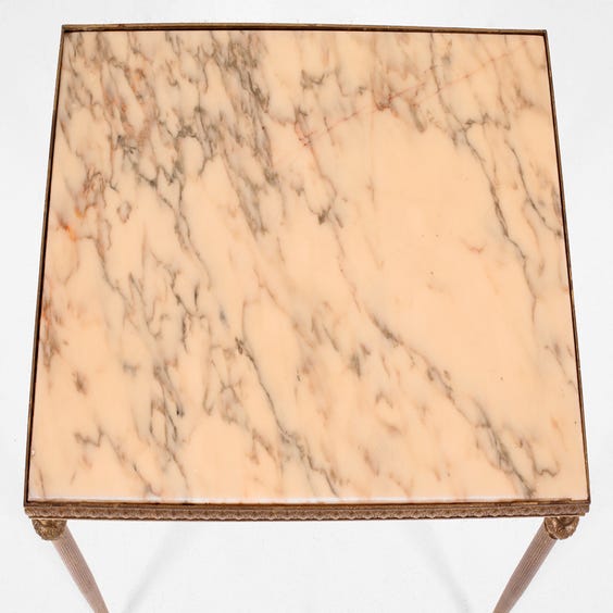 image of Large cream marble side table