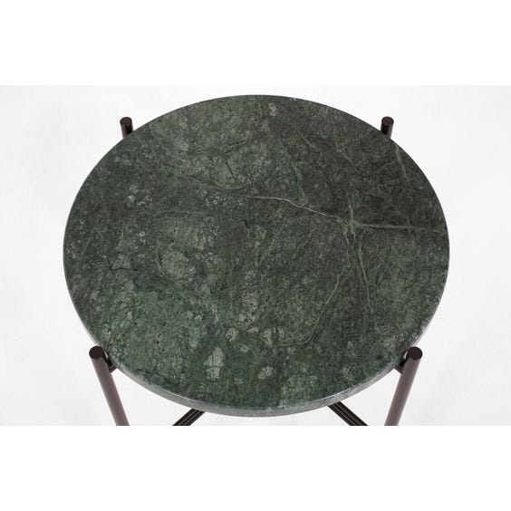 image of Circular green marble side table