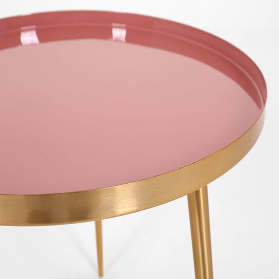 image of Nest of two brass side tables