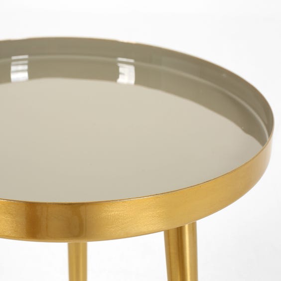 image of Nest of two brass side tables