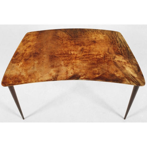 image of Large lacquered vellum side table