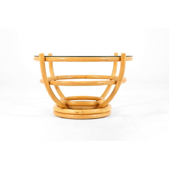 image of Circular bamboo occasional table