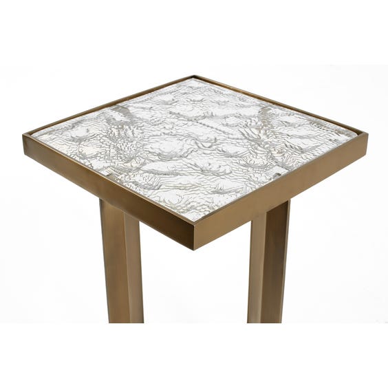 image of Large brushed bronze side table