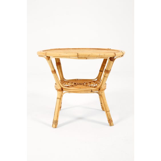 image of Midcentury woven rattan side table