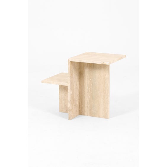 image of Sculptural travertine side table