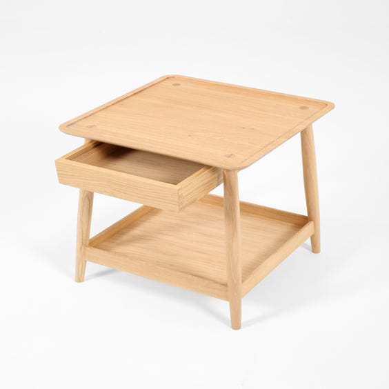image of Pinch light oak square side table
