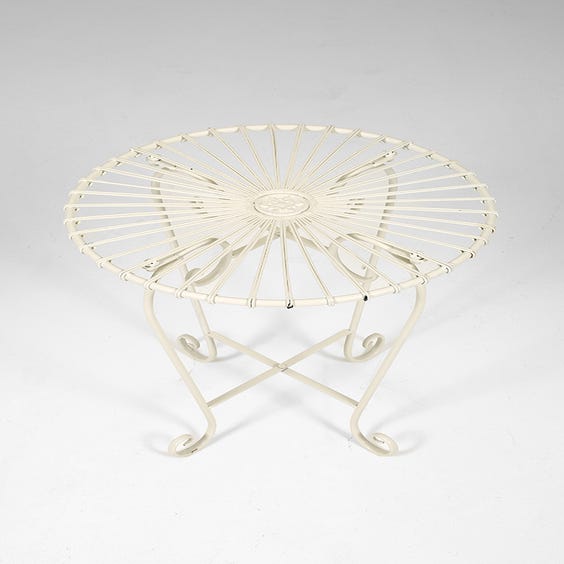 image of White iron occasional garden table