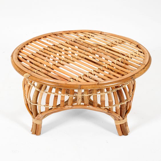 image of Midcentury style rattan occasional table