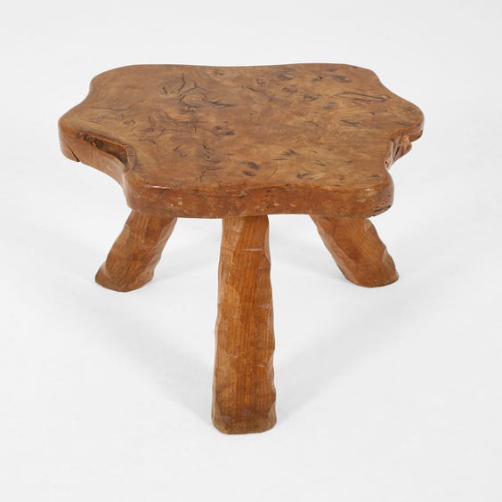 image of Midcentury French burr elm side table