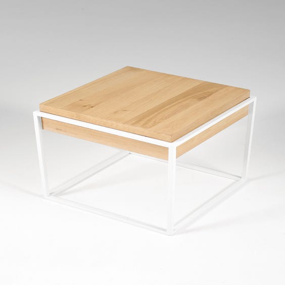 image of Modern oak white side table