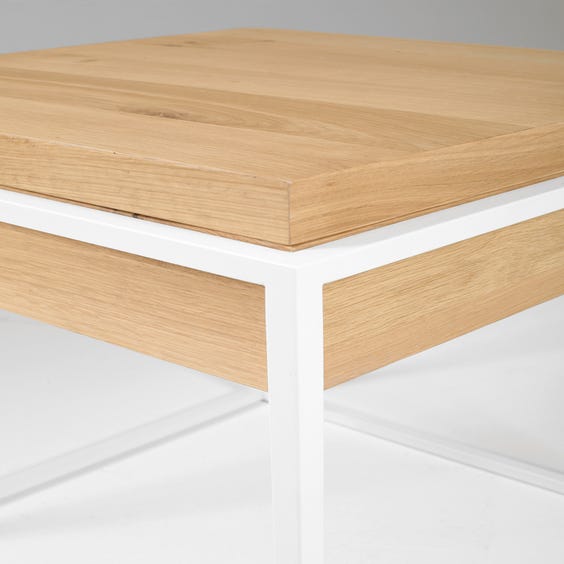 image of Modern oak white side table