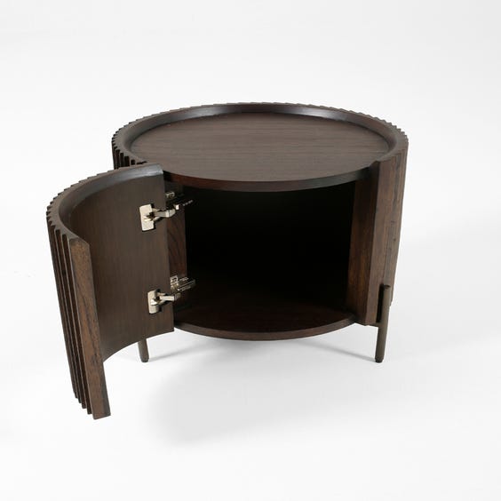 image of Darkwood drum side table