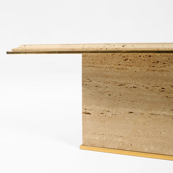 image of Belgian travertine side table