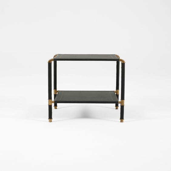 image of Leather and brass side table
