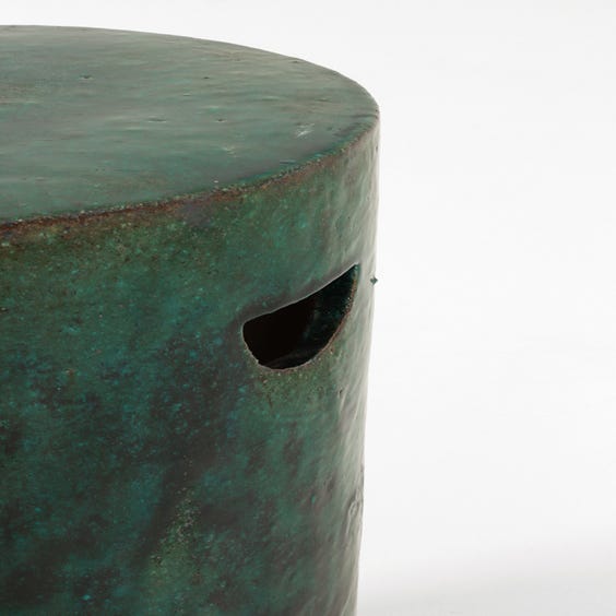 image of Teal drum side table