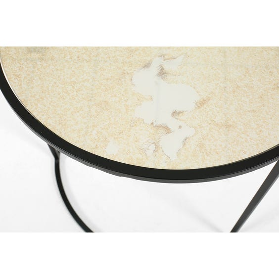 image of Large circular gold mirrored top table