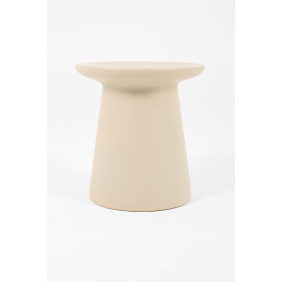 image of Postmodern putty circular ceramic side table